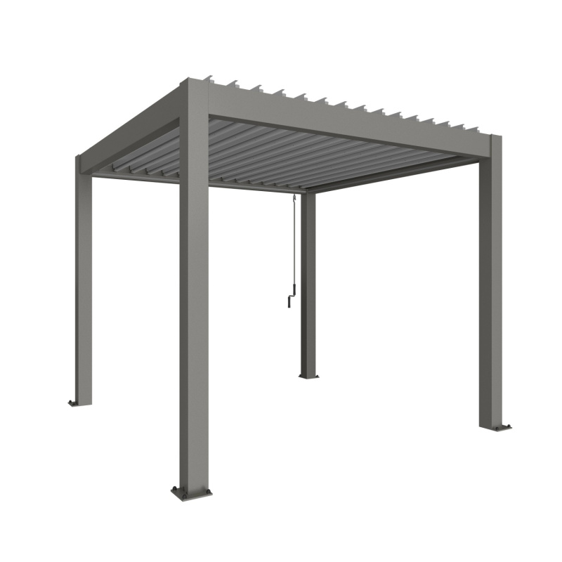 Biohort Pergola 3 x 3 křemenově šedá/stříbrná 312 x 312 cm