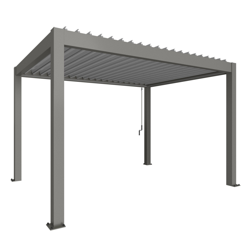 Biohort Pergola 4 x 3 křemenově šedá/stříbrná 404,5 x 312 cm