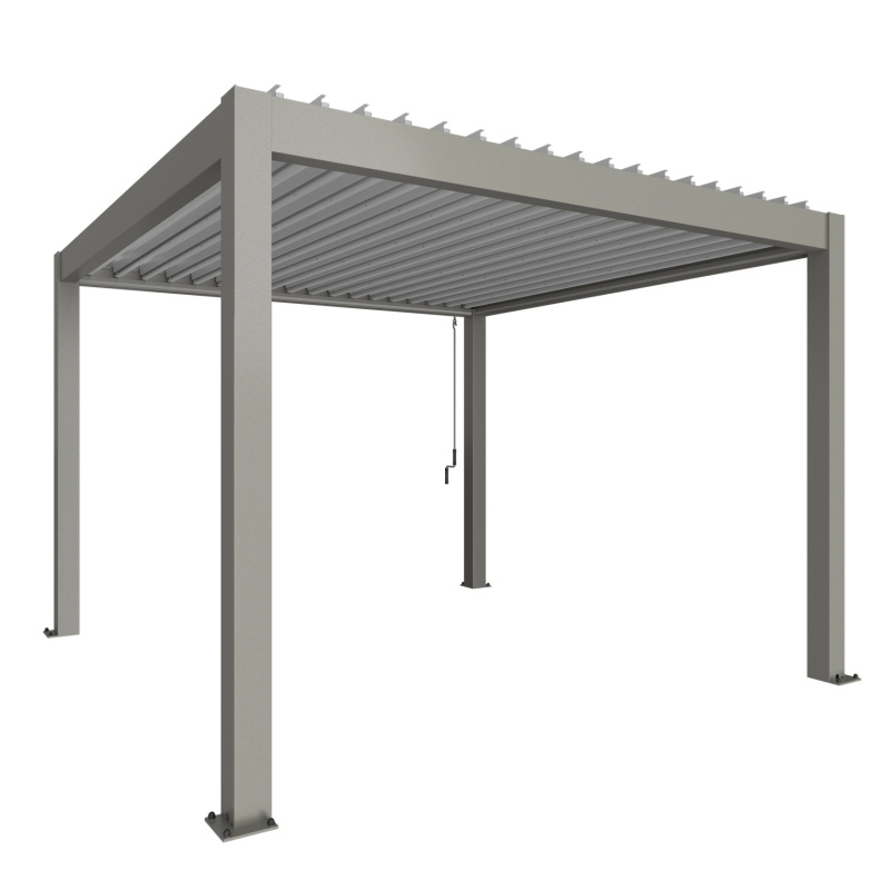 Biohort Pergola 3,5 x 3,5 křemenově šedá/stříbrná 367,5 x 367,5 cm