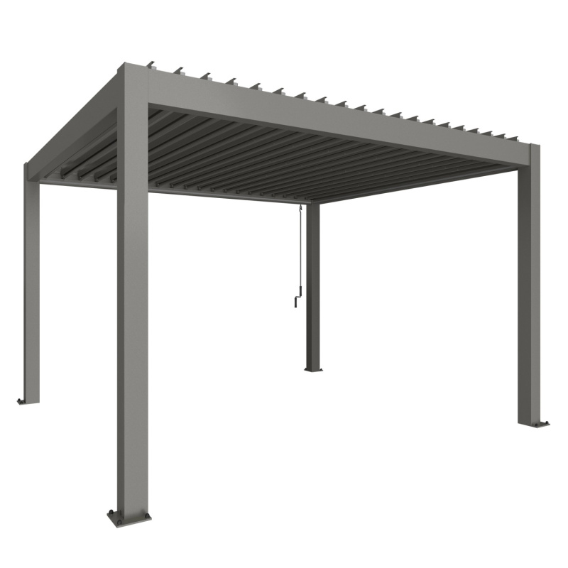 Biohort Pergola 4 x 3,5 křemenově šedá 404,5 x 367,5 cm