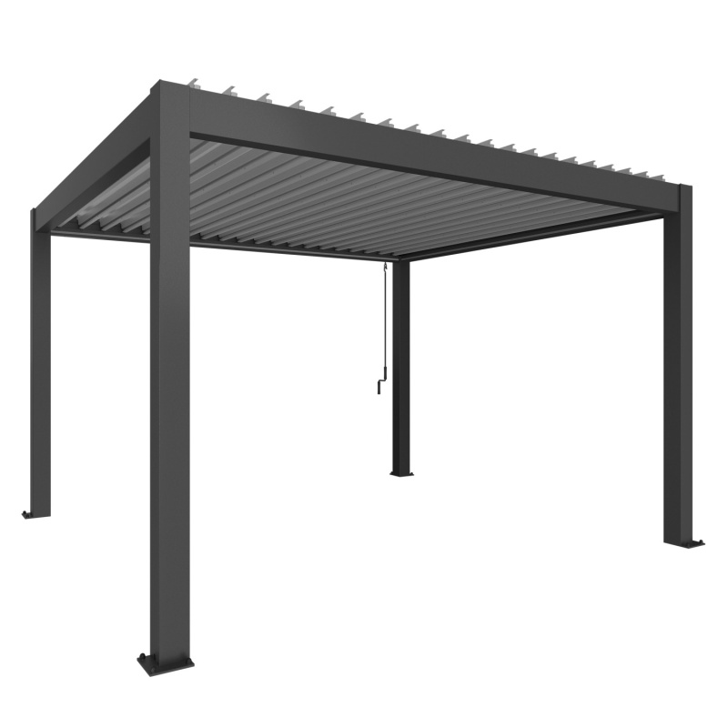 Biohort Pergola 4 x 3,5 tmavě šedá/stříbrná 404,5 x 367,5 cm