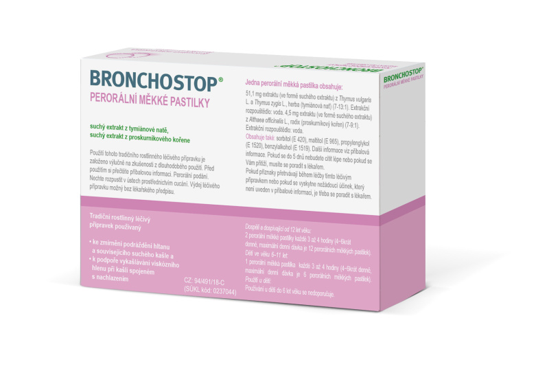 BRONCHOSTOP perorální měkké pastilky 20 pastilek