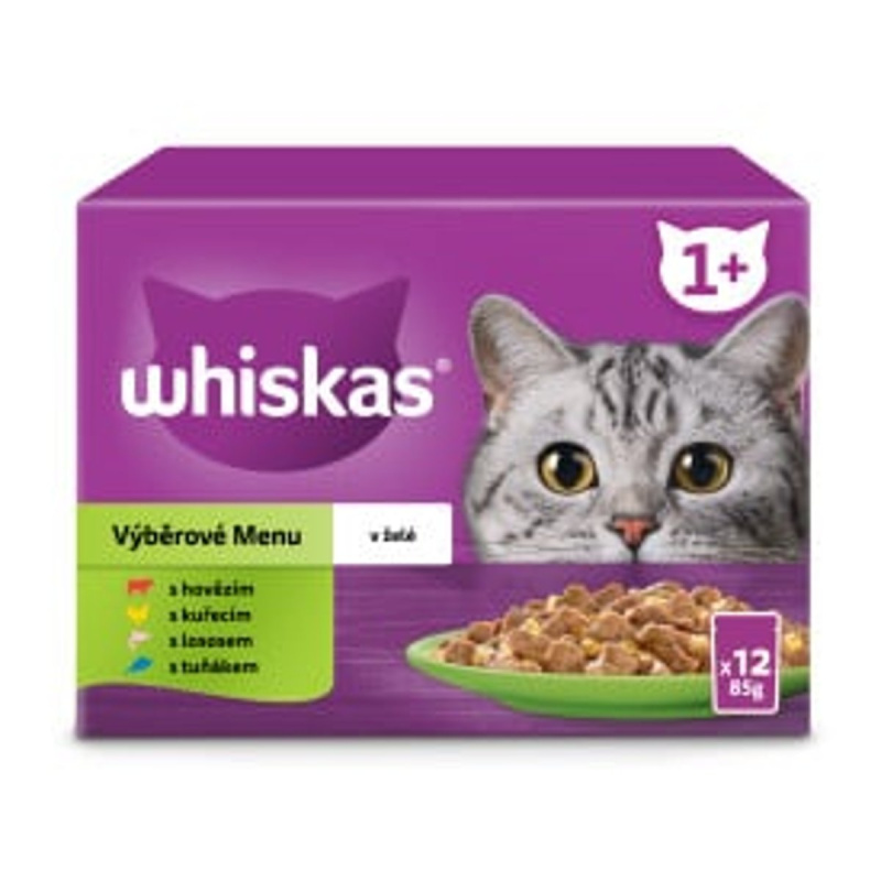 Whiskas Kapsičky výběrové menu v želé pro dospělé kočky 12×85 g
