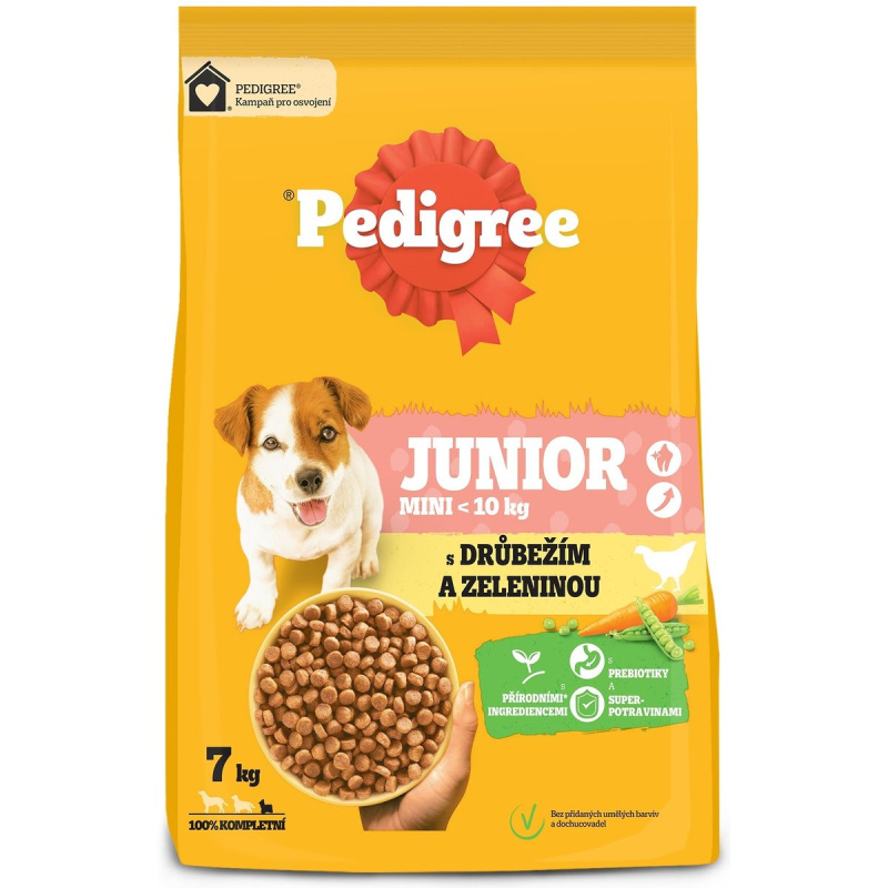 Pedigree Junior granule s drůbežím a zeleninou pro štěňata malých plemen