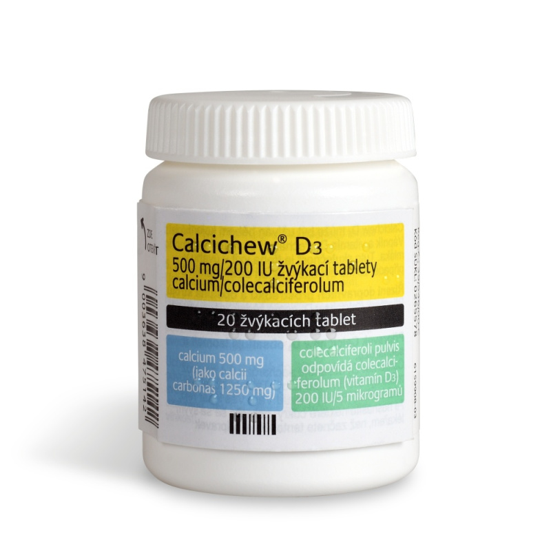 CALCICHEW® D3 500mg/200IU žvýkací tablety 20 kusů