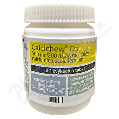 CALCICHEW® D3 500mg/200IU žvýkací tablety 20 kusů