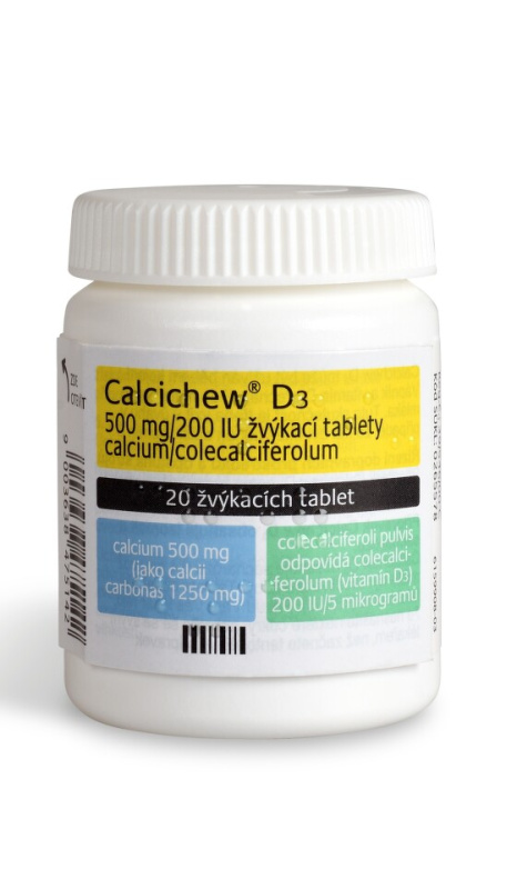 CALCICHEW® D3 500mg/200IU žvýkací tablety 20 kusů
