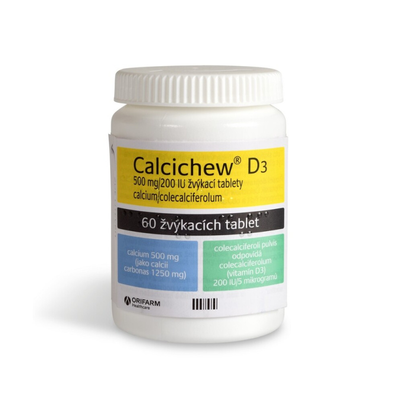 CALCICHEW D3 500MG/200IU žvýkací tableta 60