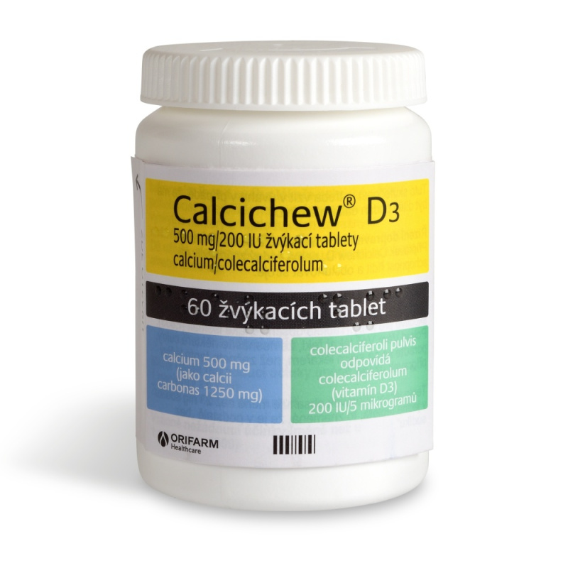 CALCICHEW D3 500MG/200IU žvýkací tableta 60