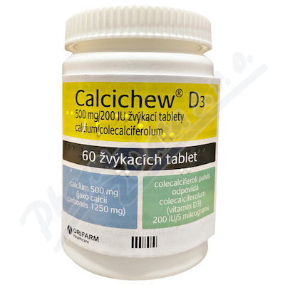 CALCICHEW D3 500MG/200IU žvýkací tableta 60