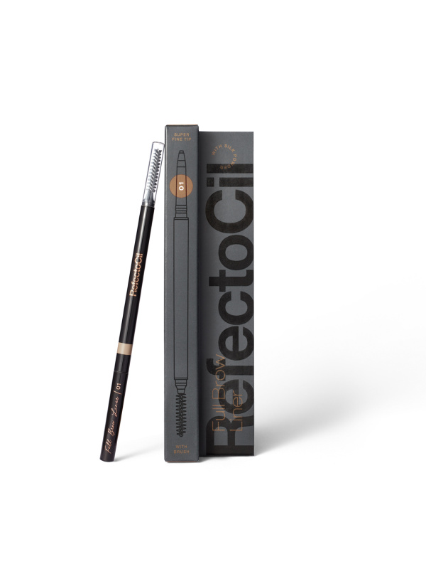 RefectoCil Brow voděodolná tužka na obočí s kartáčkem odstín 02 Medium Brown 1 ks
