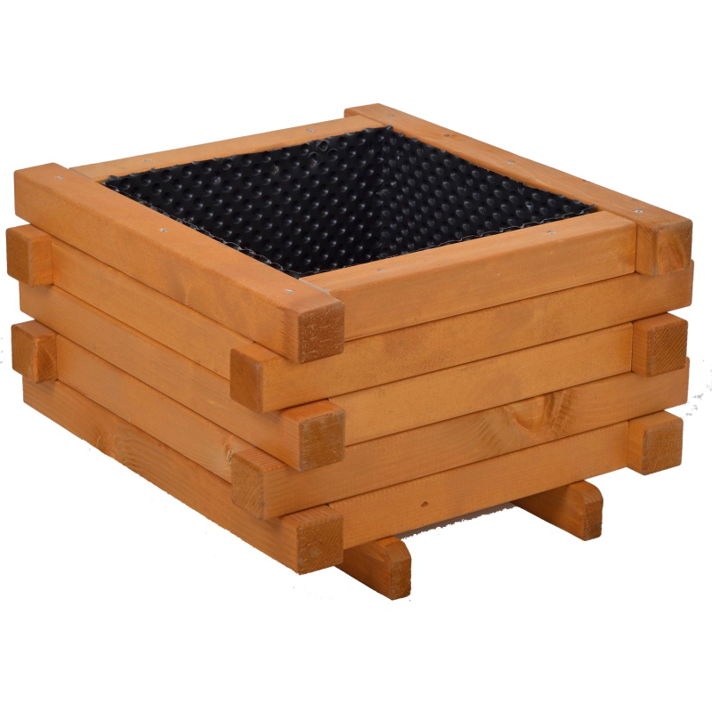 Gaspo Dřevěný truhlík Faak, medově hnědá, 70 x 70 x 42 cm