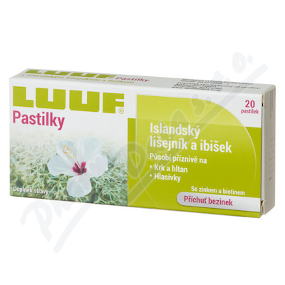 LUUF pastilky, Islandský lišejník a ibišek, 20 pastilek