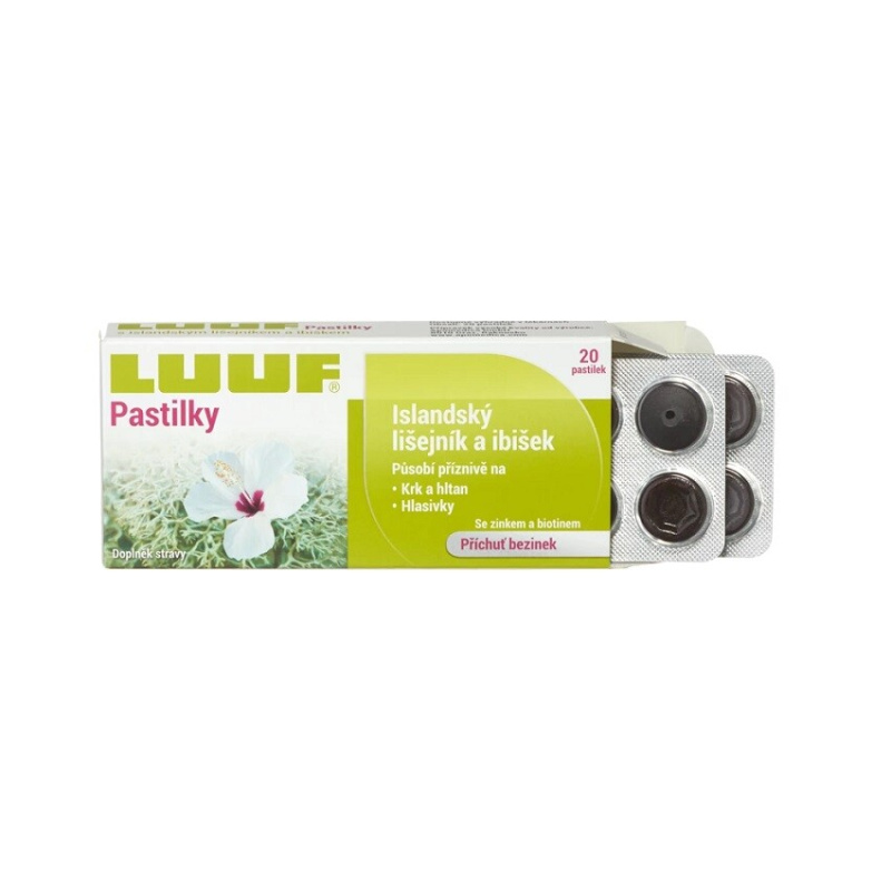 LUUF pastilky, Islandský lišejník a ibišek, 20 pastilek