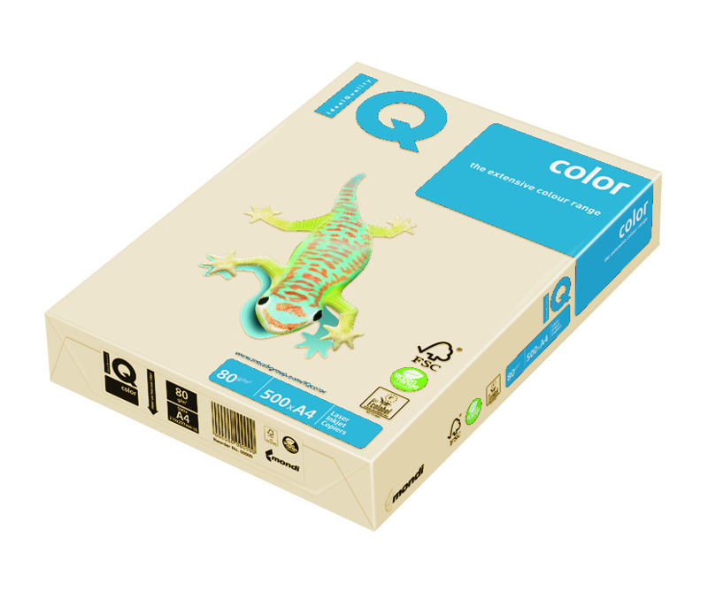 Barevný papír IQ A4 - krémový CR20, 80g/m2, 500 listů