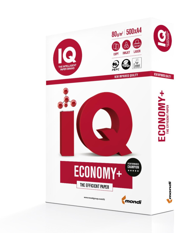 Kancelářský papír IQ Economy+ A4 - 80g/m2, 500 listů