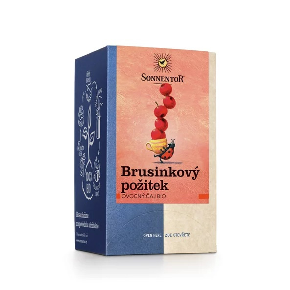 SONNENTOR Brusinkový požitek čaj porcovaný BIO 18 sáčků