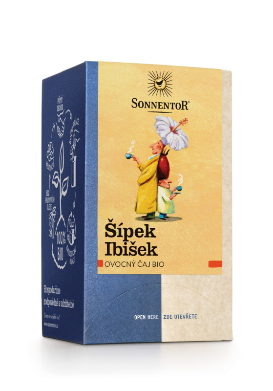 Šípek - ibišek ovocný porcovaný čaj BIO Sonnentor 54 g