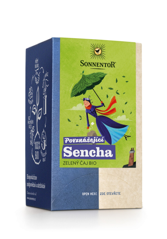 Sonnentor Povznášející Sencha bio, zelený čaj, 21,6 g, porc. dvoukomorový