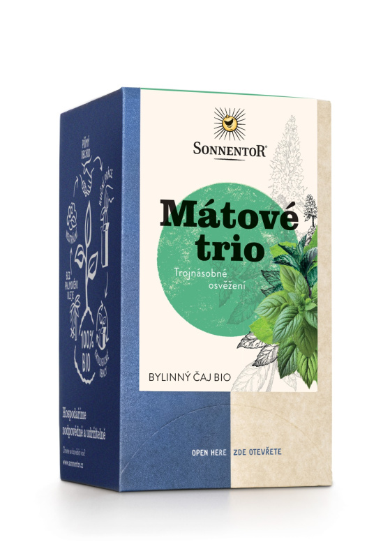 Bylinný čaj Sonnentor - Mátové trio, bio, 18 x 1,2 g, 21,6 g