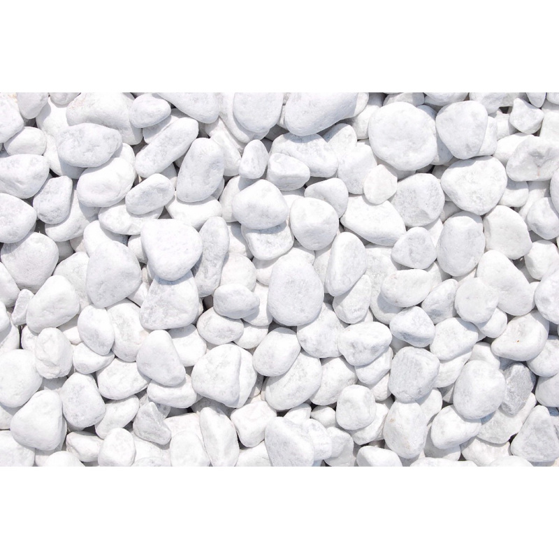 Mramorové okrasné oblázky carrarská bílá 25-40 mm 25 kg PE pytel