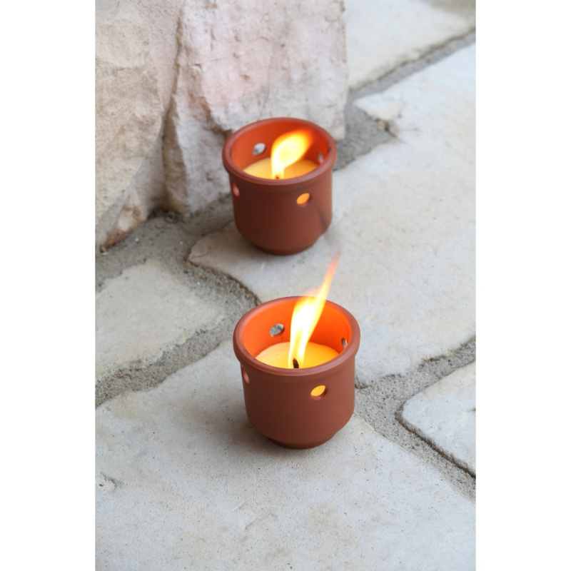 FlowerPower Svíčka Terra s otvorem, 80 x 85 x 85 mm