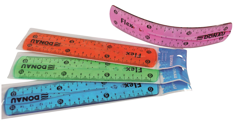 Plastové pravítko Donau flexi 15 cm, mix barev 134118