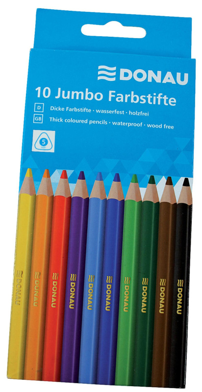Pastelky JUMBO Donau, 10 ks, nelámavé 134116