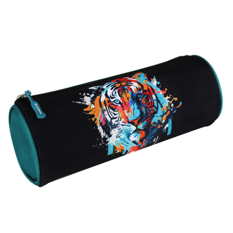 Kulatý penál Donau se zipem - Tiger Jumbo