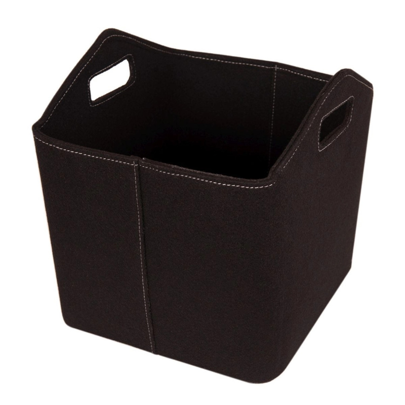 Lienbacher Plstěný koš na krbové dřevo, černá, 38 x 35 x 37 cm