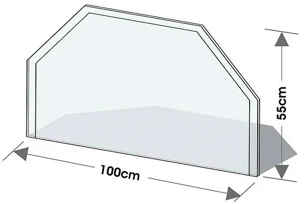 Podkladové sklo před kamna Lienbacher / 100 x 55 cm / šestiúhelník / transparentní Varianta: ivi1