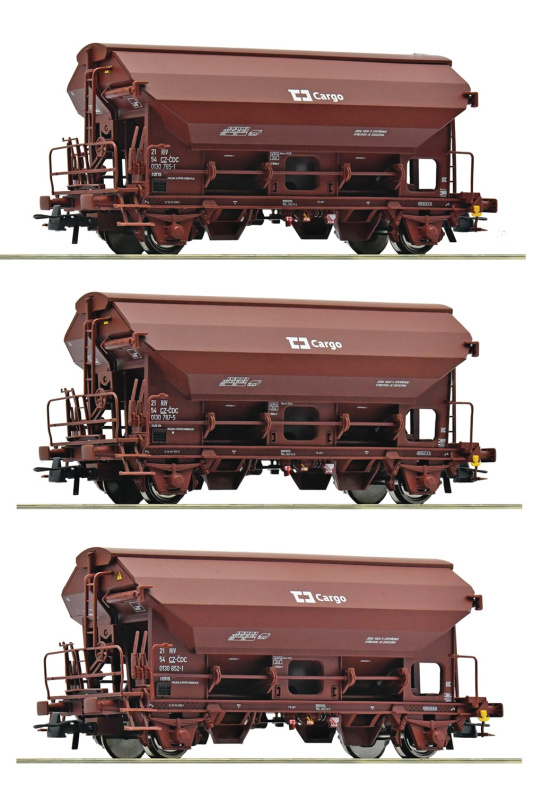 Roco H0 3-dílný set výsypných vozů Tdns ČD Cargo 6600078
