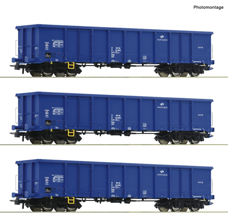 Roco Sada 3 ks otevřených nákladních vagónů PKP Cargo - 6600100