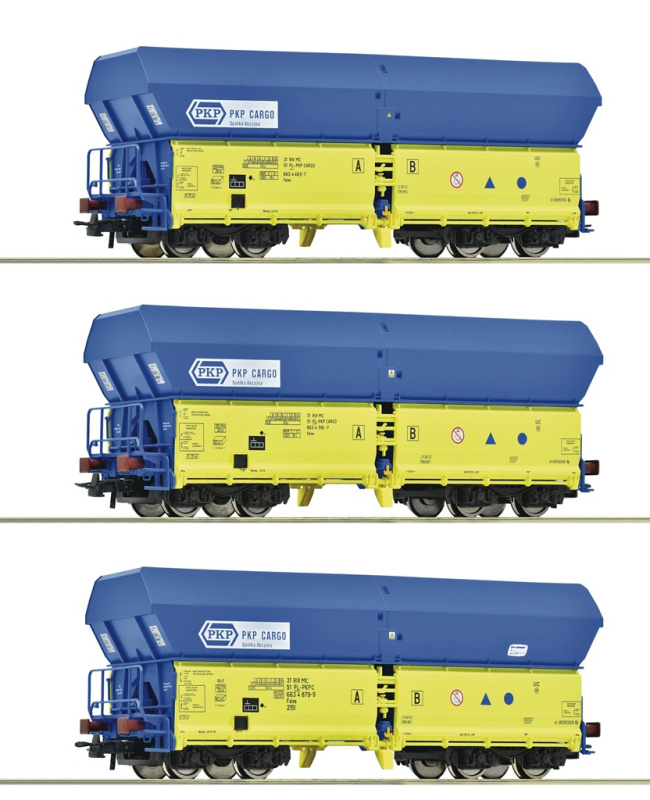 Roco Sada 3 ks nákladních výsypných vagónů PKP - 6600136