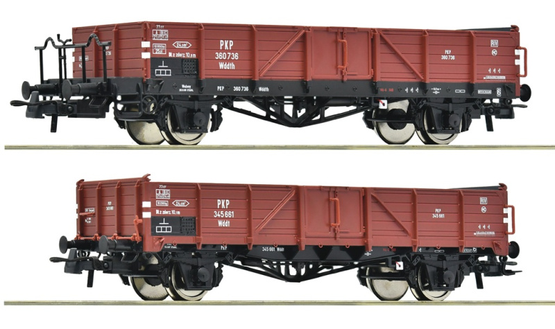 Roco Sada 2 ks otevřených nákladních vagónů PKP - 6600150