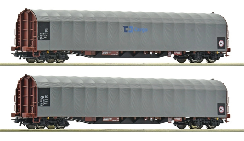 Roco Sada 2 ks čtyřnápravových vozů s posuvnou plachtou Rils-y ČD Cargo - 6600159