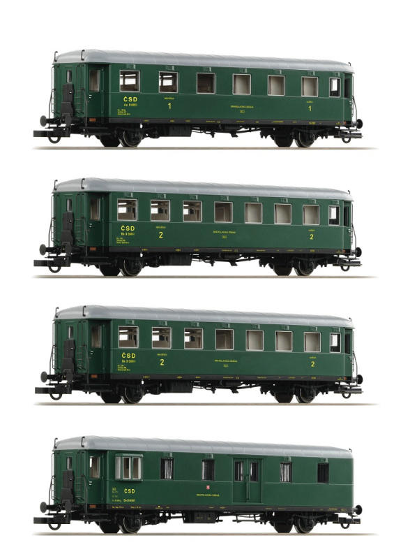 Roco 4dílná sada osobních vozů Rybák ČSD, digitální - 6210282