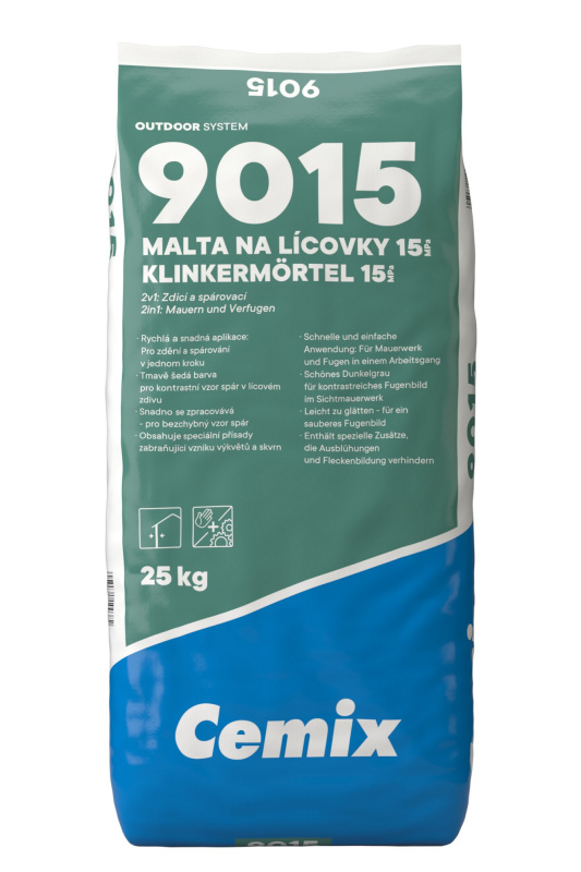 Malta zdicí a spárovací pro lícové zdivo 15 MPa Cemix 9015 25 kg