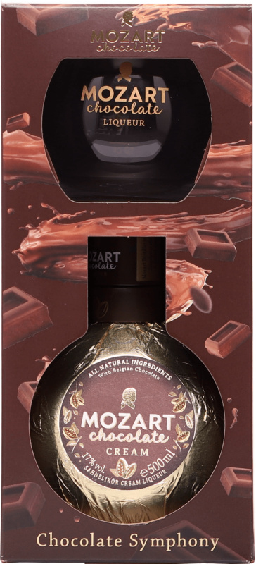 Mozart Chocolate Cream + sklenice 17% 0,7l (darčekové balenie 1 pohár)