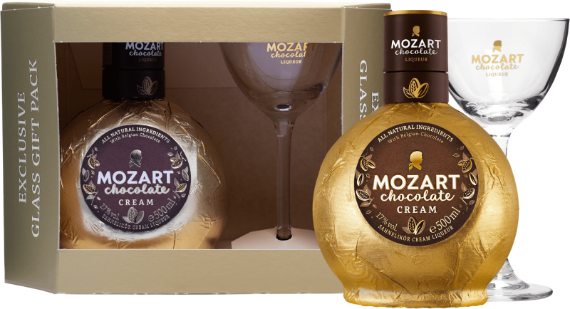 Mozart Chocolate Cream + 1 Coupette sklenice 17% 0,5l (darčekové balenie 1 pohár)