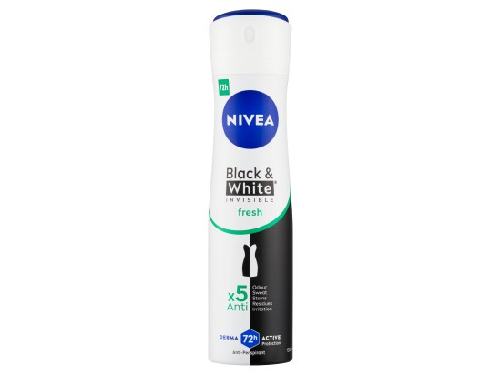 NIVEA Invisible Black & White Fresh antiperspirant ve spreji pro ženy 150 ml