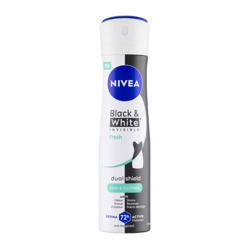 NIVEA Invisible Black & White Fresh antiperspirant ve spreji pro ženy 150 ml