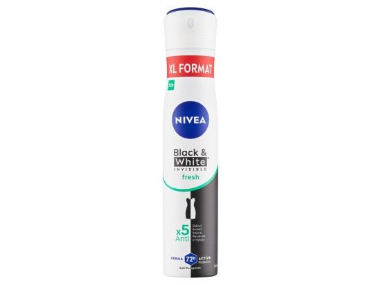 NIVEA Black & White Invisible Fresh + Antibacterial antiperspirant ve spreji pro ženy 200 ml