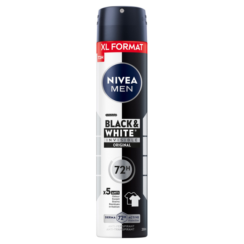 Nivea Men Black & White Invisible Original antiperspirant ve spreji pro muže 200 ml