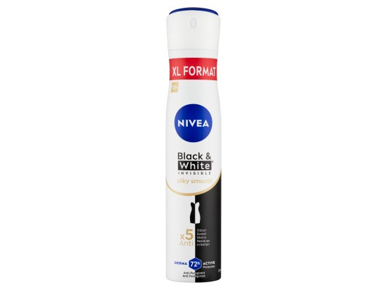 NIVEA Black & White Invisible Silky Smooth antiperspirant ve spreji pro ženy 200 ml