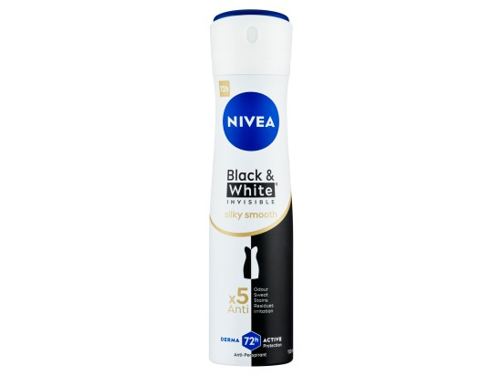 NIVEA Black & White Invisible Silky Smooth Sprej antiperspirant 150 ml