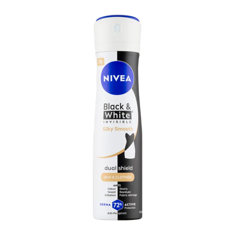 NIVEA Black & White Invisible Silky Smooth Sprej antiperspirant 150 ml