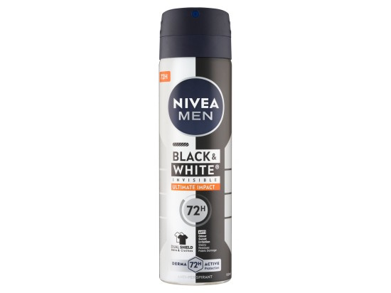 NIVEA Black&White Invisible Ultimate Impact Antiperspirant sprej pro muže 150 ml