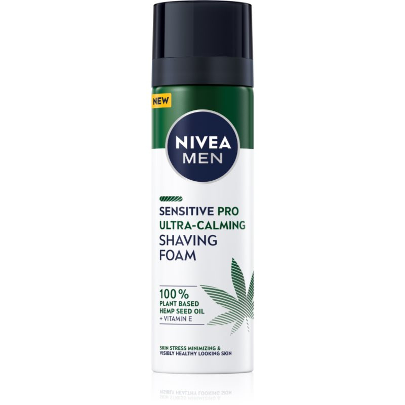 NIVEA MEN Sensitive Hemp pěna na holení s konopným olejem 200 ml