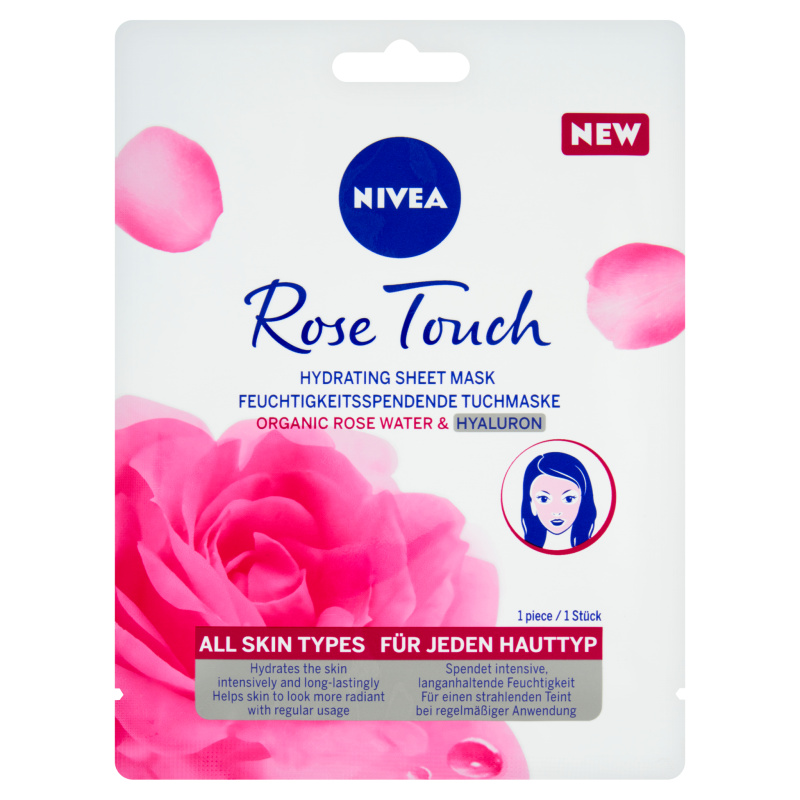 NIVEA Rose Touch hydratační plátýnková maska 1 ks